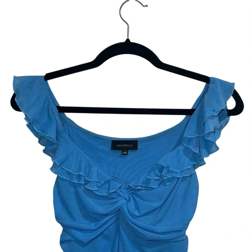 Majorelle Khalyla Off The Shoulder Maxi Gown In Blue